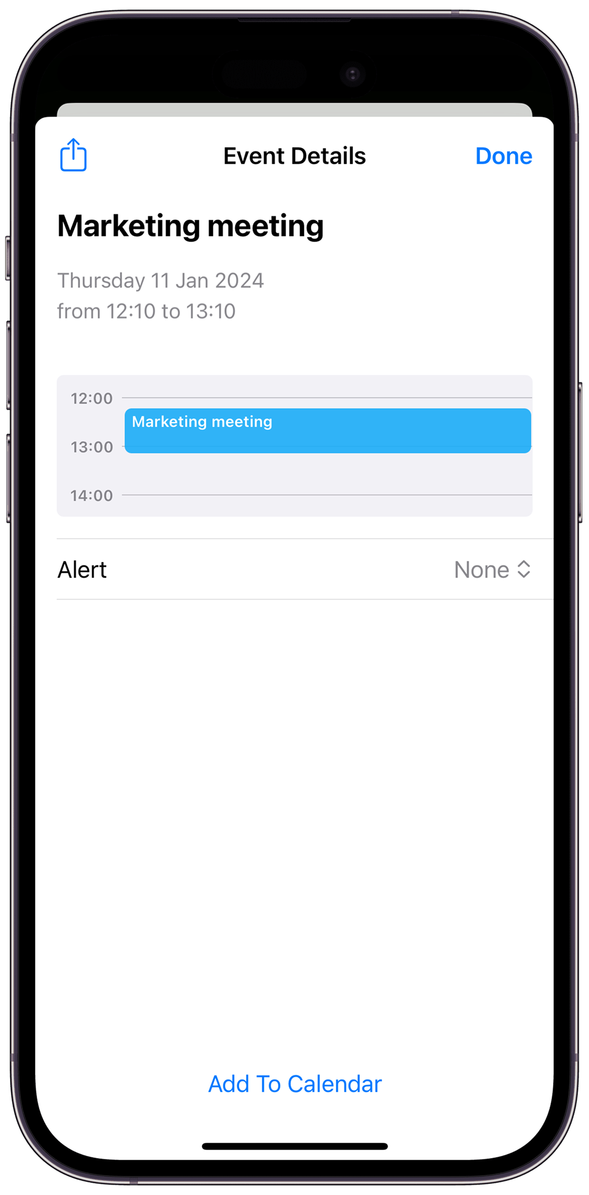 ICSKit event details ready to add to iPhone Calendar